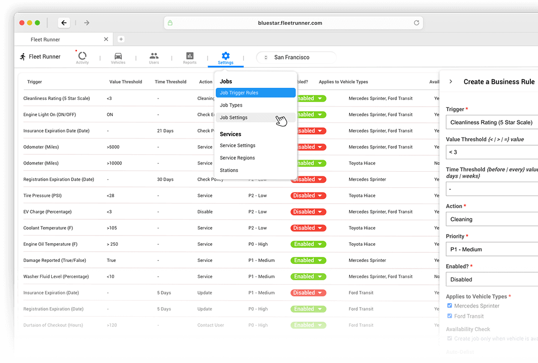 Ridecell Logistics Screen